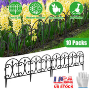 Garden Fence Panels 10-Pack with Rotatable Connectors