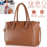 WomenÕs Soft Leather Handbag Tote Bags Large Shoulder Crossbody Bag 7 Cells Zipper Purse Handle Bag Phone Book Cosmetic Case for Office Lady Student