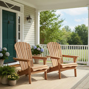 Folding Adirondack Chairs Set of 2 - Hemlock Wood Outdoor Seating