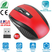 2.4G Wireless Gaming Mouse Optical Mice w/ Receiver 3 Adjustable DPI 6 Buttons For PC Laptop Computer Macbook