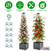 Raised Garden Bed with Trellis - Self-Watering Planter Box