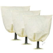 3Pcs Winter Plant Cover Bags with Drawstring 32.67x43.3in Plant Freeze Protector Reusable Non-Woven Plant Frost Blanket for Outdoor Garden Plants