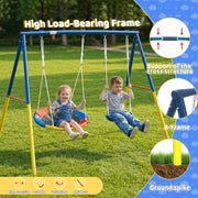 Outdoor Swing Set with Saucer & Belt Swings - 330lbs Capacity