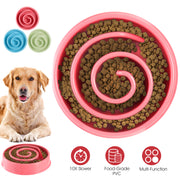 Slow Feeder Healthy Dog Bowl Happy Hunting Fun Puzzle Maze Bowl for Water Food 7.68in in Diameter 10.5oz in Capacity for Small Medium Dogs