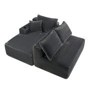 96" L-Shaped Sectional Sofa with Chaise in Plush Corduroy