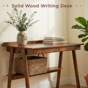 Solid Wood Desk with Drawers for Home Office
