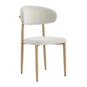 Upholstered Dining Chairs Set of 2 with Curved Back