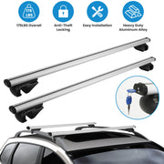 Car Roof Rack Cross Bars Aluminum Cargo Carrier Rooftop Crossbars Luggage Roof Rack Bar with 176lbs Max Load Fits Most Vehicles with Existing Raised S