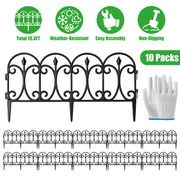 Garden Fence Panels 10-Pack with Rotatable Connectors