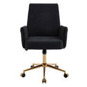 Mid-Back Velvet Office Chair with Memory Foam Cushion