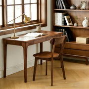Solid Wood Dining Chair with Curved Backrest