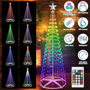 LED Smart Christmas Cone Tree – App & Remote Control, 210 Modes