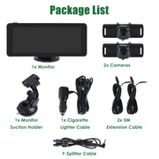 1080P Dual Baby Car Monitor – 120° Wide View, Night Vision, HD Split Screen