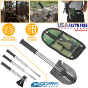 6-in-1 Multi Tool Survival Kit Shovel Knife Axe Saw Nail Puller w/ Pouch Outdoor Gear Camping