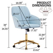 Ergonomic Office Chair with Memory Foam Cushion Corduroy Upholstered Desk Chair Adjustable Swivel Rolling Chair 300LBS M