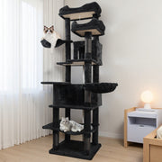 68in Multi-Level Cat Tree Tower with Hammocks & Scratching Posts