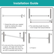 Shower Curtain Rod Adjustable Tension Curtain Rod Stainless Steel Spring Curtain Pole Heavy-Duty Steel for Bathroom Wardrobe Kitchen Balcony 31.5in/39