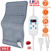 22.8x11.4” Electric Heating Pad for Shoulder Neck Back Spine Legs Feet Pain Relief with  9 Temperature Levels 4 Timer Modes