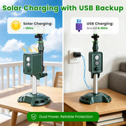 Solar Motion Sensor Animal Repellent Sprinkler with LED Light