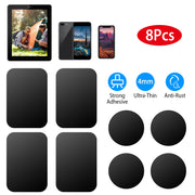 8Pcs UniversalÊMetal Plates with Strong Adhesive 4Pcs Round and 4Pcs Rectangle Metal Plates for Magnetic Car Mount Phone Holder