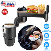 Car Cup Holder TrayÊ360¡ Rotating Car Bottle Holder Expander Adapter Multifunctional Water Cup Mount Stand with Detachable Tray