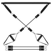 Pilates Bar Kit with 100LBS Resistance Bands Multifunctional Pilates Yoga Toning Bar Full Body Exercise Equipment Set for Beginners Intermediates Prof