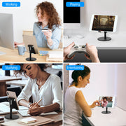 Cell Phone Stand Universal Tablets Phones Stand Holder Height Angle Adjustable Desktop Phone Stand No-Slip Aluminum Alloy Thick Case Friendly Phone Ho