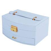 2-Layer Jewelry Box for Women's Girls Lockable Leather Jewelry Organizer Jewelry Travel Case for Rings Earrings Necklaces Bracelets