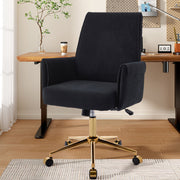 Mid-Back Velvet Office Chair with Memory Foam Cushion