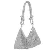 Rhinestone Evening Bag with Detachable Chain Strap
