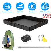 41x41x5.5in Portable Shower Pan Foldable Shower Basin Collapsible Camping Shower Tent Base with Detachable Drain Pipe for Indoor & Outdoor
