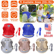 Pet Mesh Harness Dog Leash Set Reflective Chest Strap Adjustable Puppy Vest For Puppies Breeds Dogs Cats Walking Outdoor