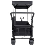 Folding Wagon Cart with Bench Seat & Canopy, 500lbs Capacity
