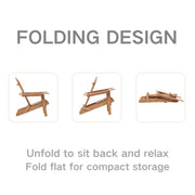 Folding Adirondack Chairs Set of 2 - Hemlock Wood Outdoor Seating
