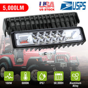 6" LED Light Bar 160W 5000lm Offroad Driving Spot Lights Work Light Pods IP67 Waterproof Fog Light Spot Flood Beam for Jeep Trailer Truck Bus Boat  2P