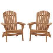 Folding Adirondack Chairs Set of 2 - Hemlock Wood Outdoor Seating