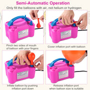 Electric Balloon Pump 600W Balloon Blower Inflator Dual Nozzle for Party Wedding Festival Decoration US/UK