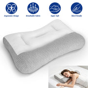 Ergonomic Bed Pillow with Dual Height Design & Breathable Mesh