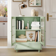 Buffet Cabinet with Glass Doors and Adjustable Shelves