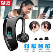 Unilateral Wireless V5.2 Earpiece Rechargeable Wireless in-Ear Headset with Hook for Car Driving Phone Call Office