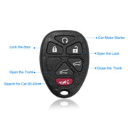 CA_ChevyKeylessRemote(2Pcs)_GPCT15052 Keyless Entry Car Key Remote Key Fob Case Button Pad Replacement for TAHOE Chevy 2007-2014 OUC60270 OUC60221