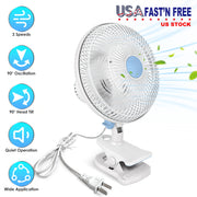 8.66In Oscillating Clip On Fan 2 Speeds Quiet Clamp Fan with 90° Oscillating & Tilting Angle Desktop Wall Mount for Home Office Dorms Strollers