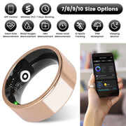 Smart Ring Health Tracker Fitness/Sleep/Stress/HRV Tracker with Charging Case Magnetic Charging Cable for Women's & Men Compatible with iOS & Android 7-