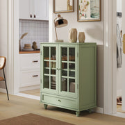 Buffet Cabinet with Glass Doors and Adjustable Shelves