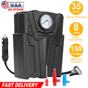 Car Tire Air Pump Portable Air Compressor Pump DC 12V Car Tire Inflator Pump For Bicycle Motorcycle w/ Pointer
