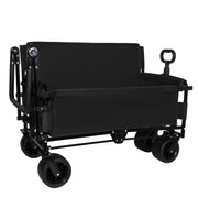 Folding Wagon Cart with Bench Seat & Canopy, 500lbs Capacity