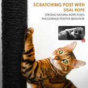 68in Multi-Level Cat Tree Tower with Hammocks & Scratching Posts