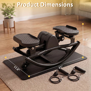 Compact Swing Stepper with Resistance Bands & LCD Monitor