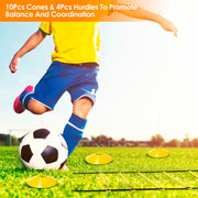 Speed Agility Training Equipment Set For Pro Beginner Including Cones Parachute Stakes Hurdles 19.68FT Ladder with Carrying Bag Soccer Football Basket