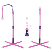 3-In-1 Baseball Toy Set For 3-5Years Old Kids And Toddlers Includes Tee Ball Stand Hanging Tee Automatic Ball Launcher with Adjustable Height For Indo